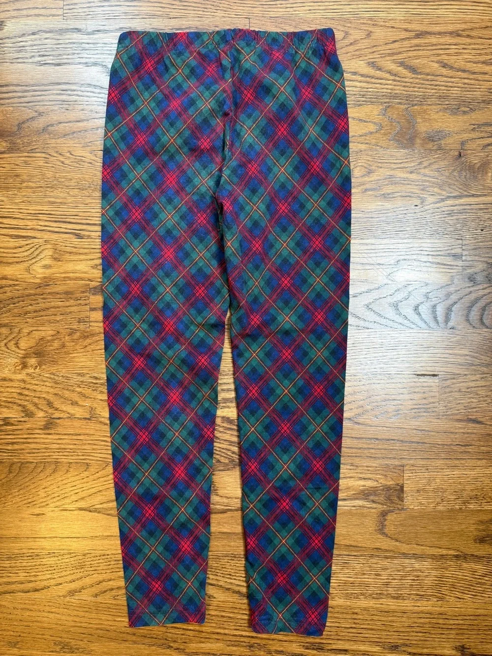 Polo Ralph Lauren Girls Red Green Blue Yellow Plaid Fall Winter Leggings Sz 8-10
